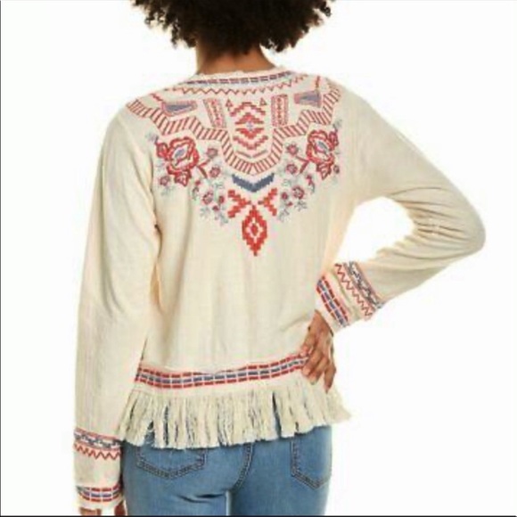 Johnny Was | Yatzil Fringe Jacket Ivory Embroidery - Picture 5 of 11